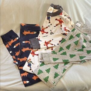 Hanna Anderson Festive Kids Pajamas with Fun Prints Sz 130 / 8